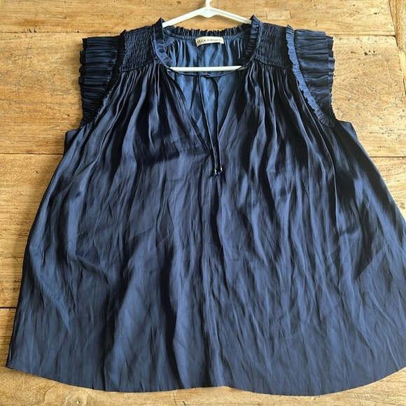 Ulla Johnson Ren Top Ruffle Silky Navy Blue size 2 - Picture 7 of 7